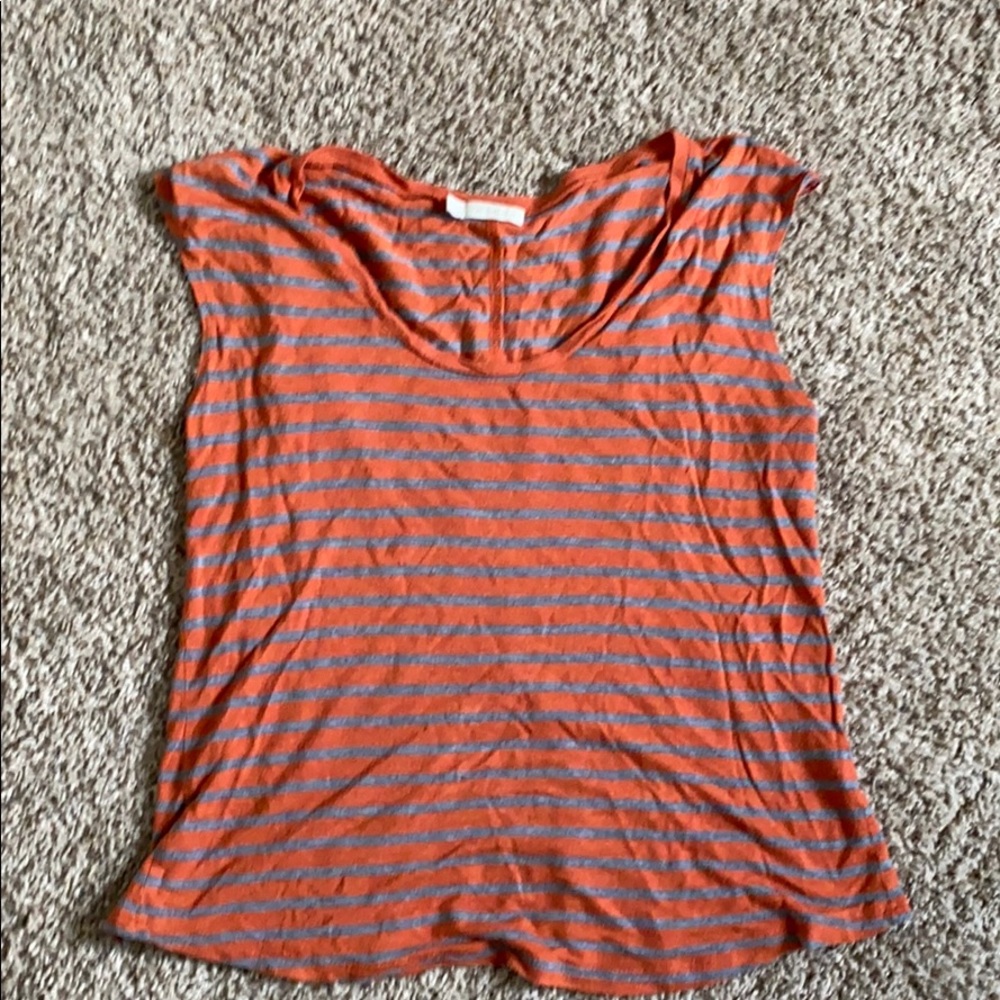 Orange and Grey striped top